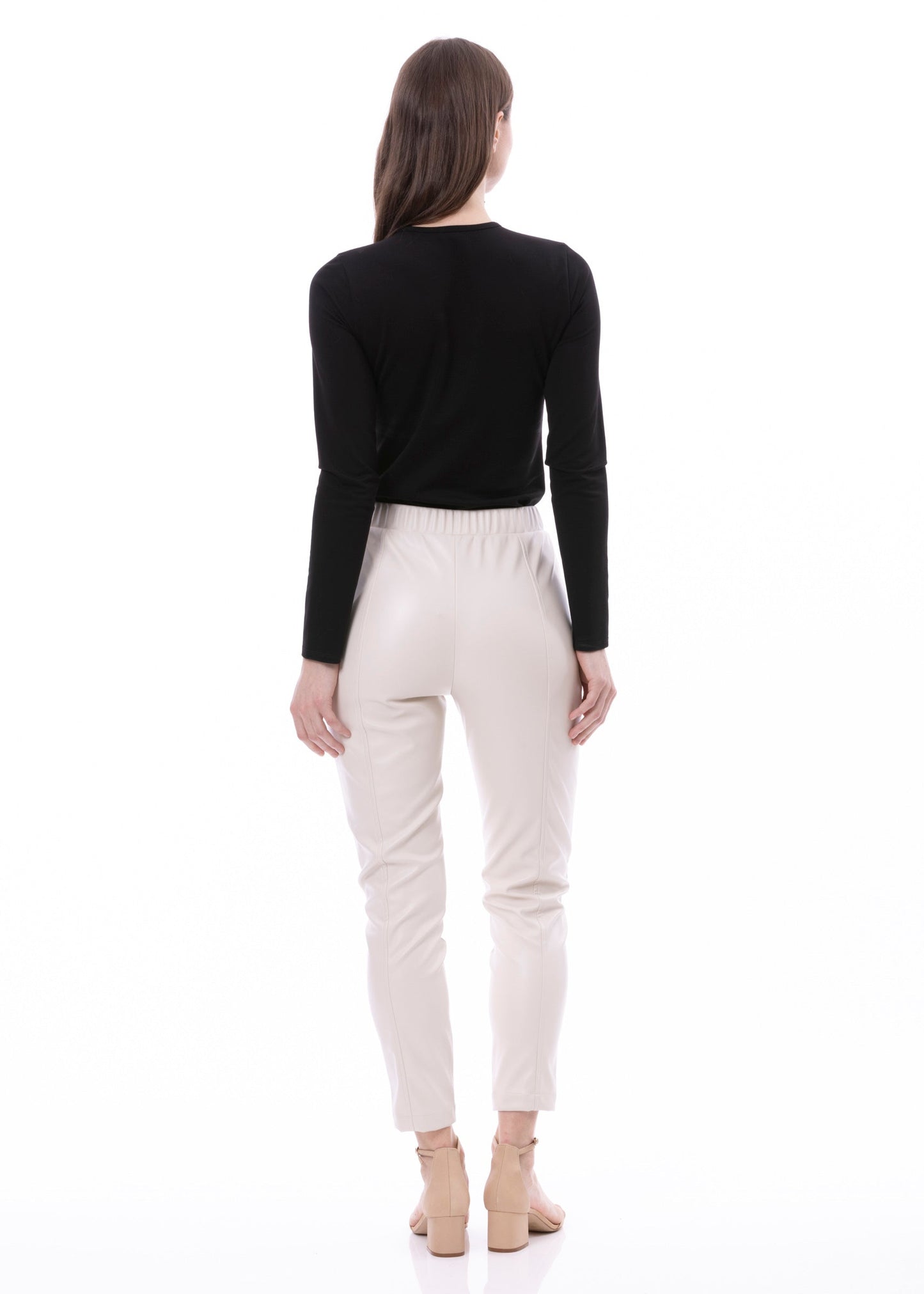 PU Leather Skinny Cigarettes Pant (Solid)
