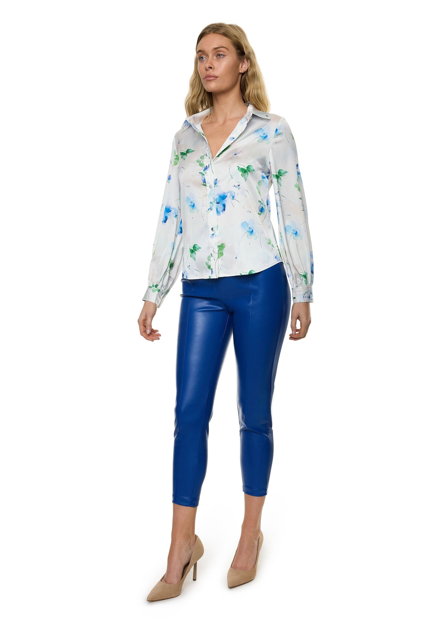 Button Down Long Sleeve Shirt ( Print )