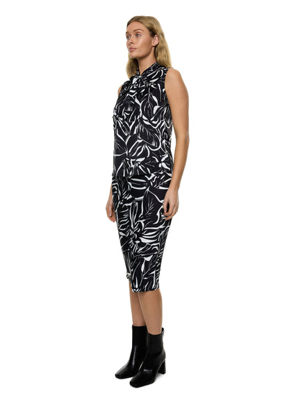 Bow Tie Sleeveless Blouse (Print)